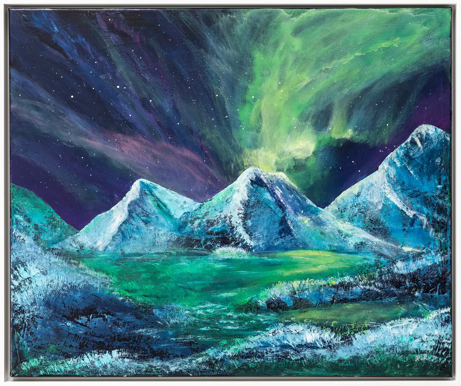 Malerei Misch-Technik Northern Lights