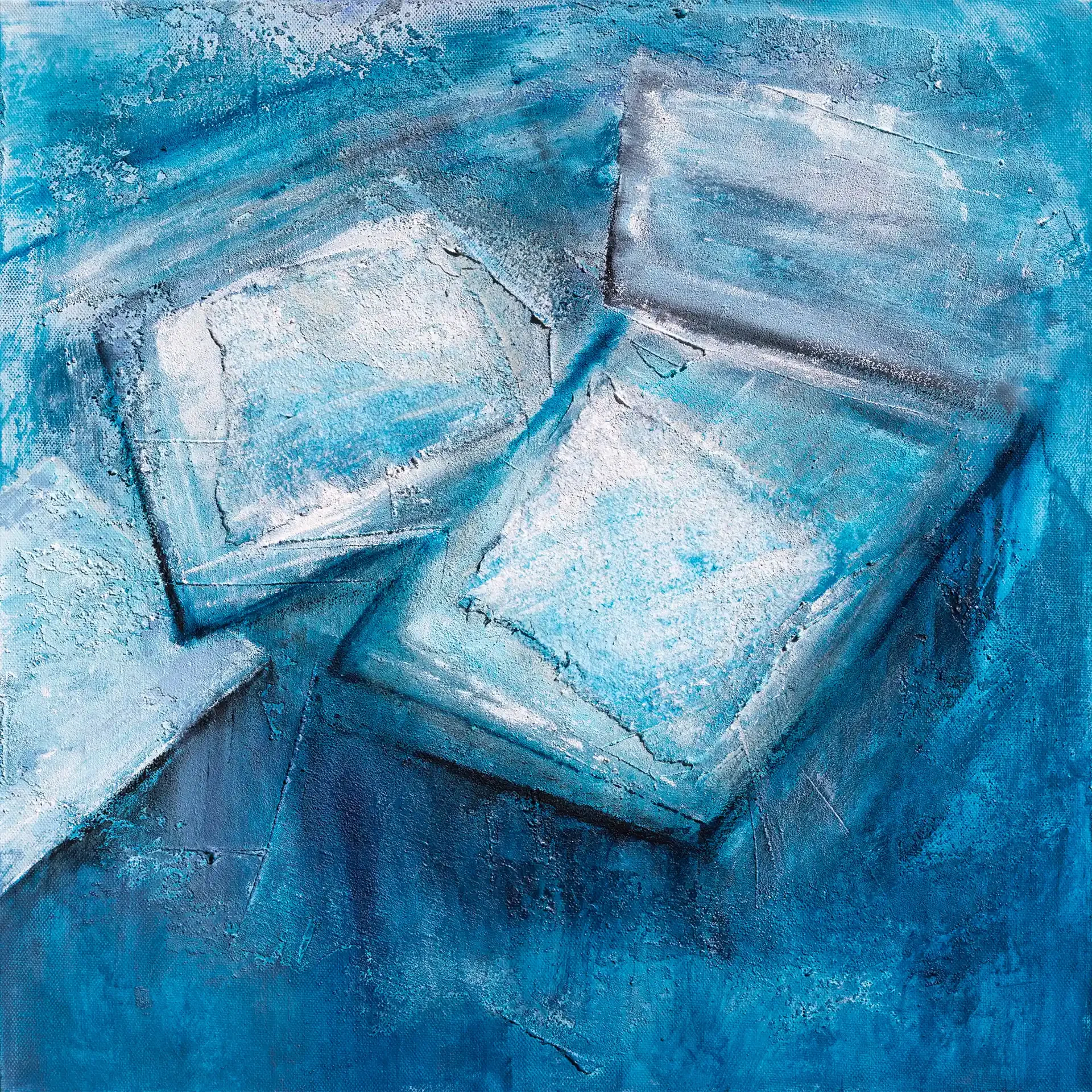 Malerei Collage Ice Blue