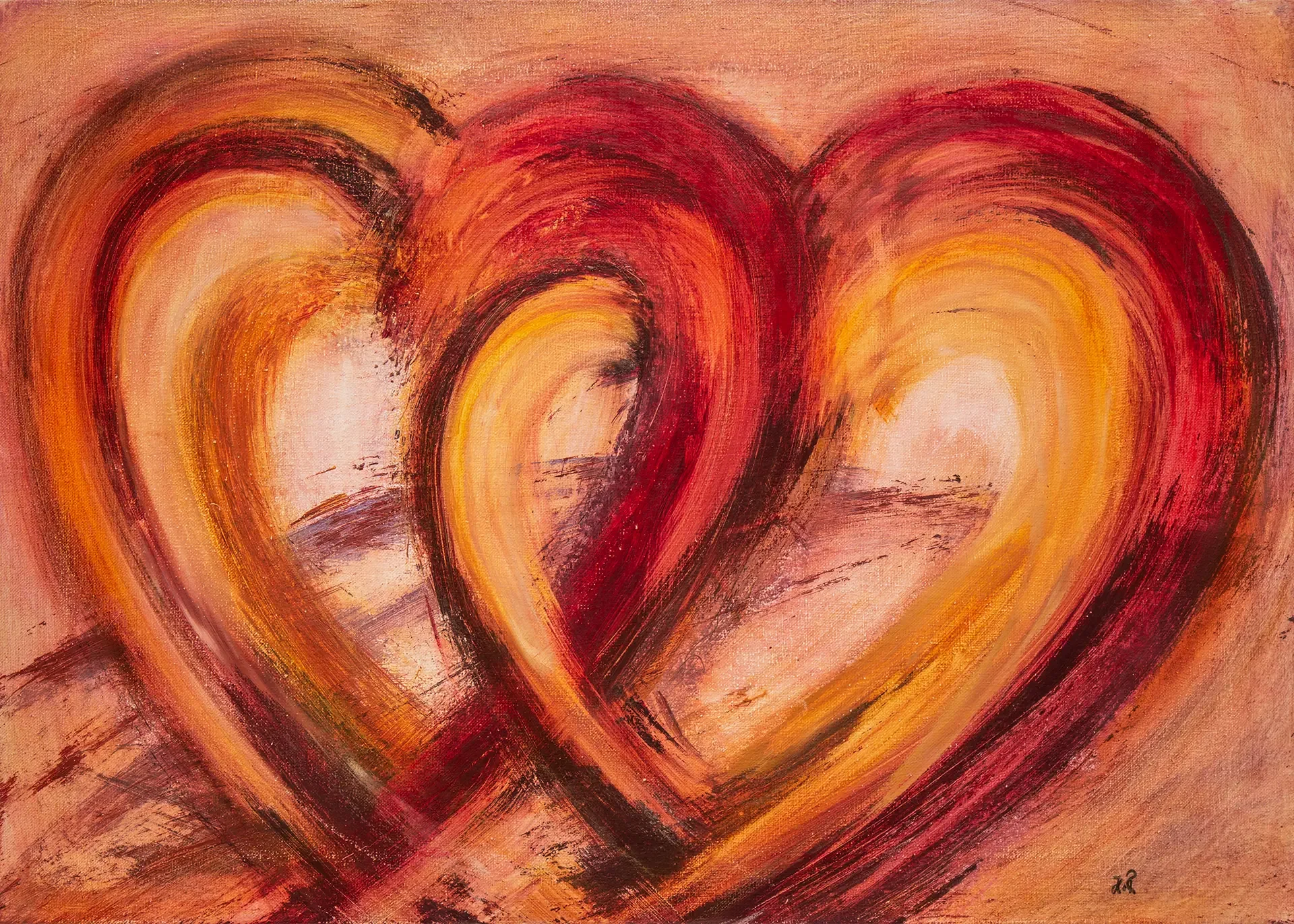 Malerei Misch-Technik Loving Heart