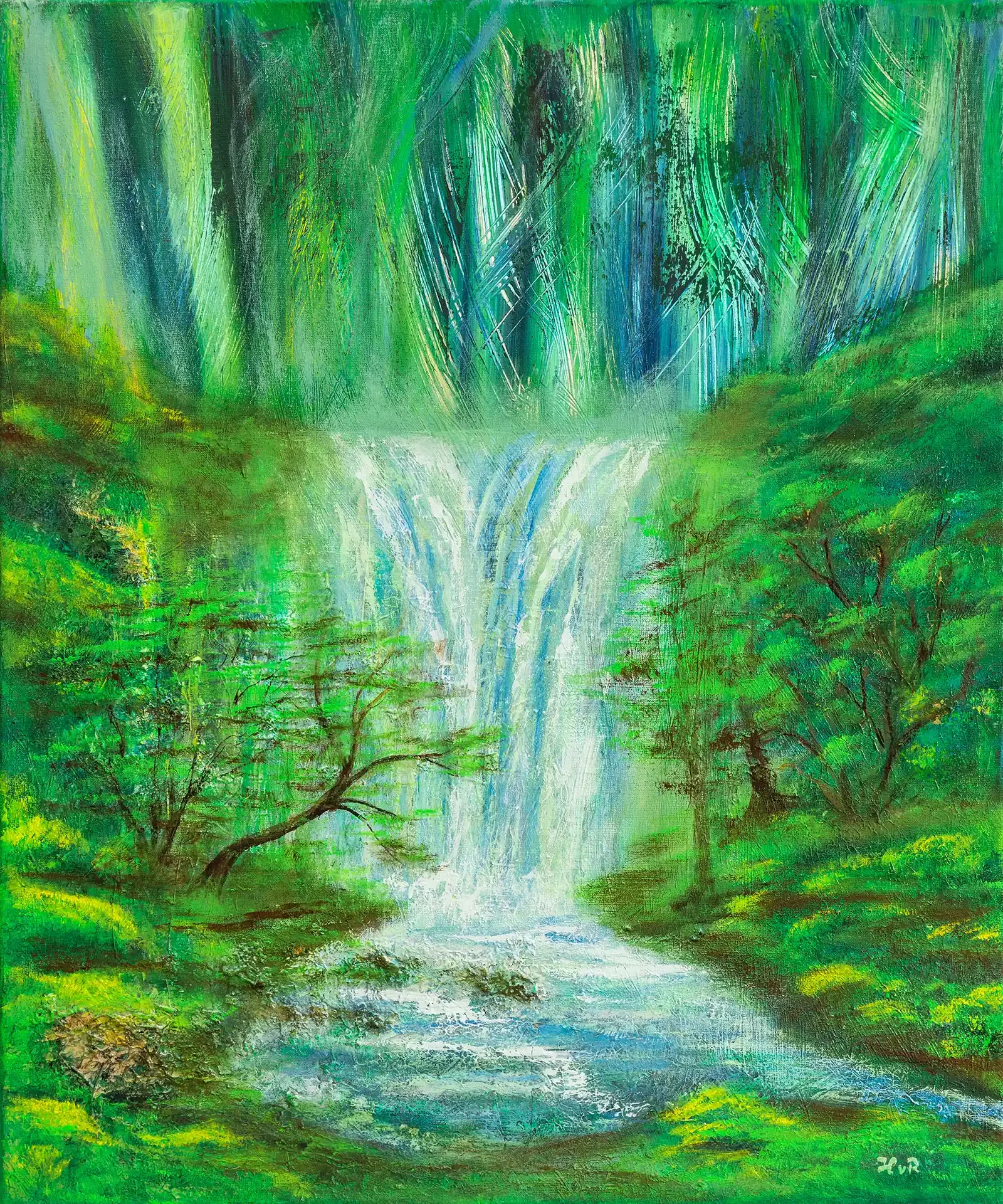 Malerei Misch-Technik Green Water
