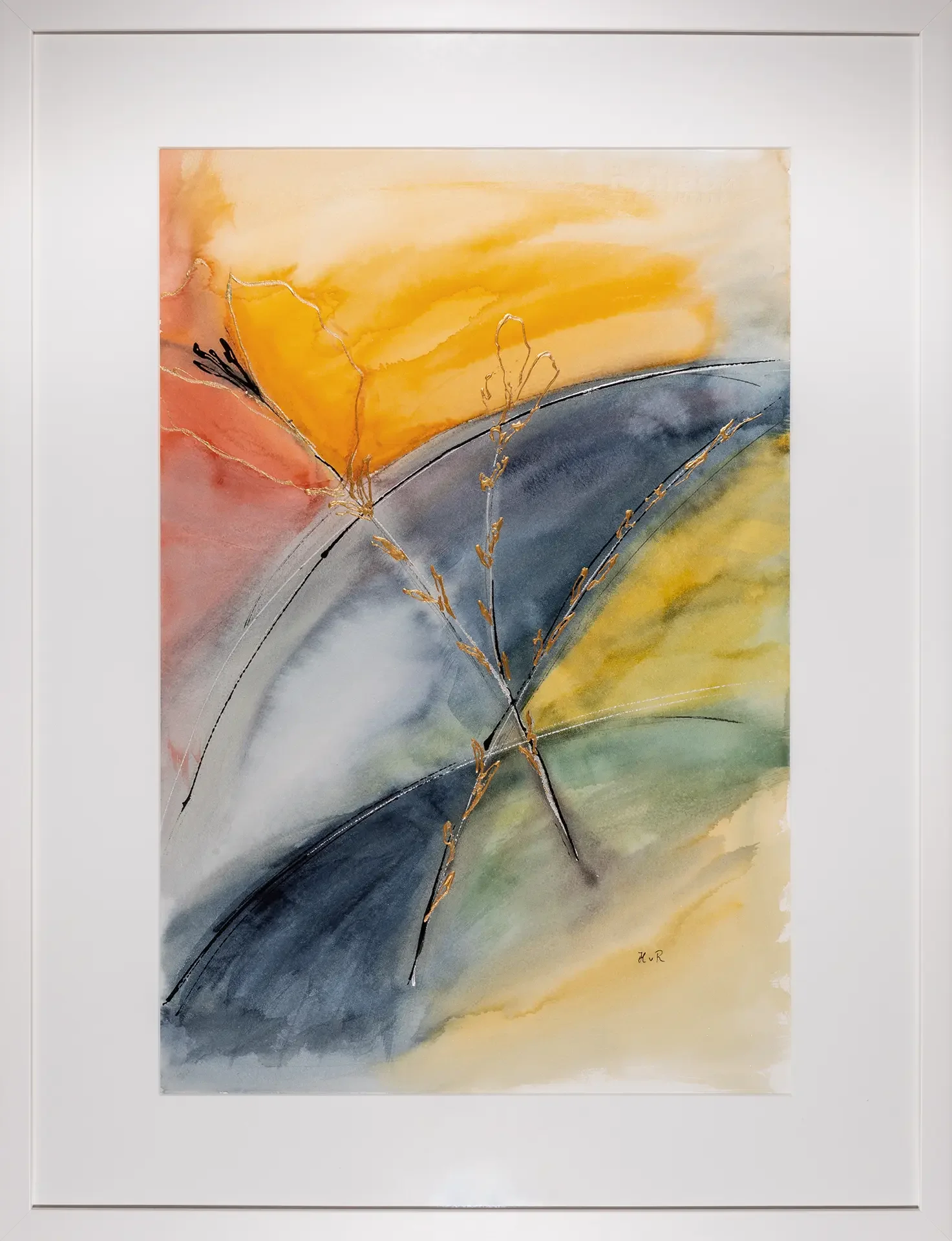 Malerei Gouache-Technik Champagne