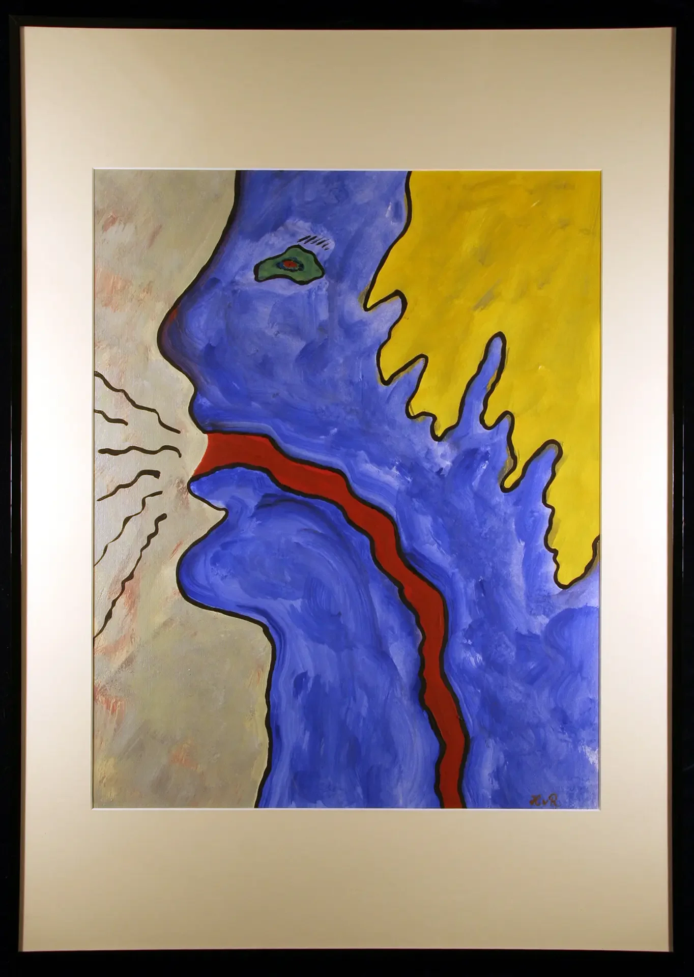 Malerei Gouache-Technik Vulkan