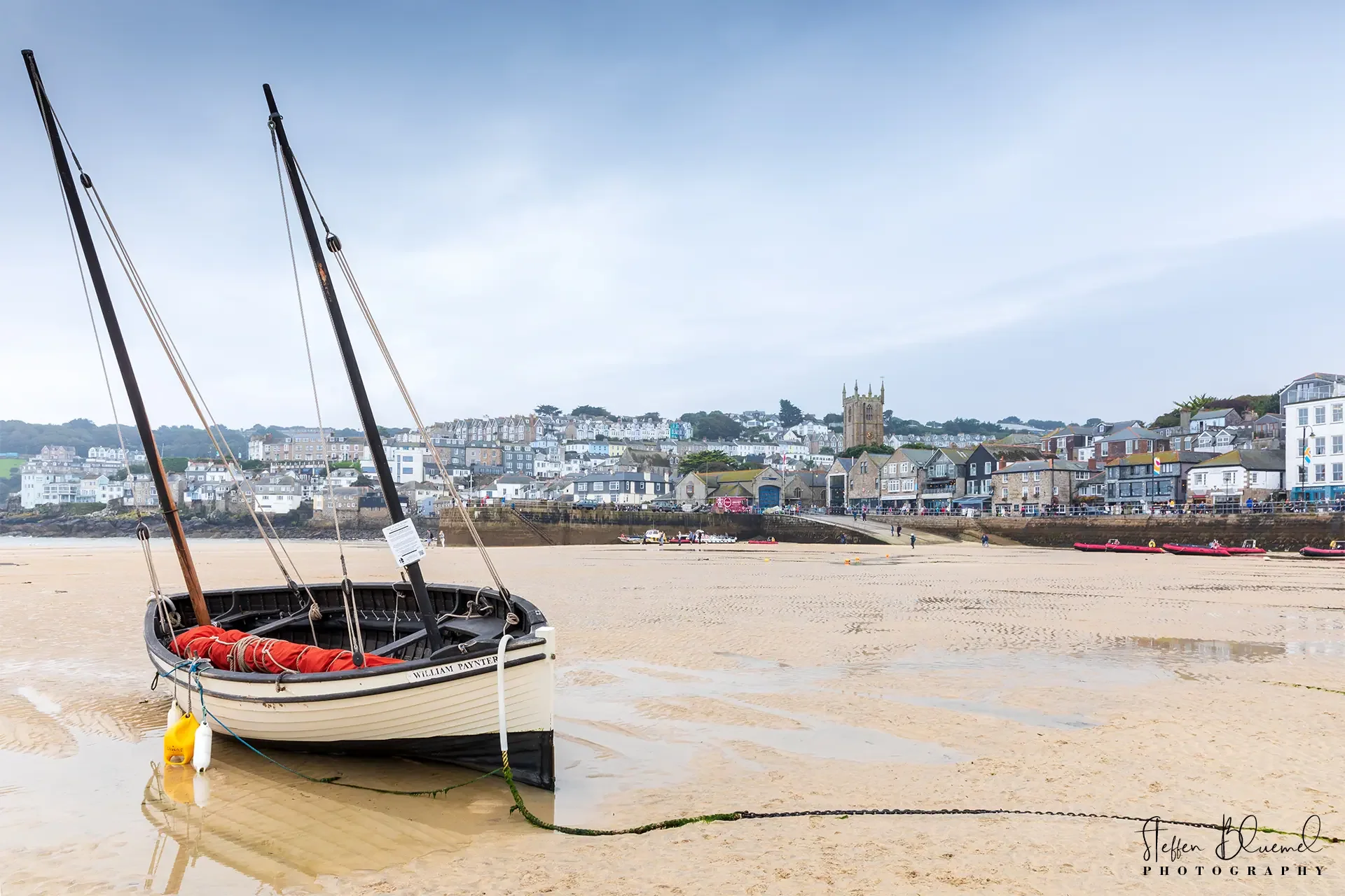 Hafen von St. Ives bei Ebbe