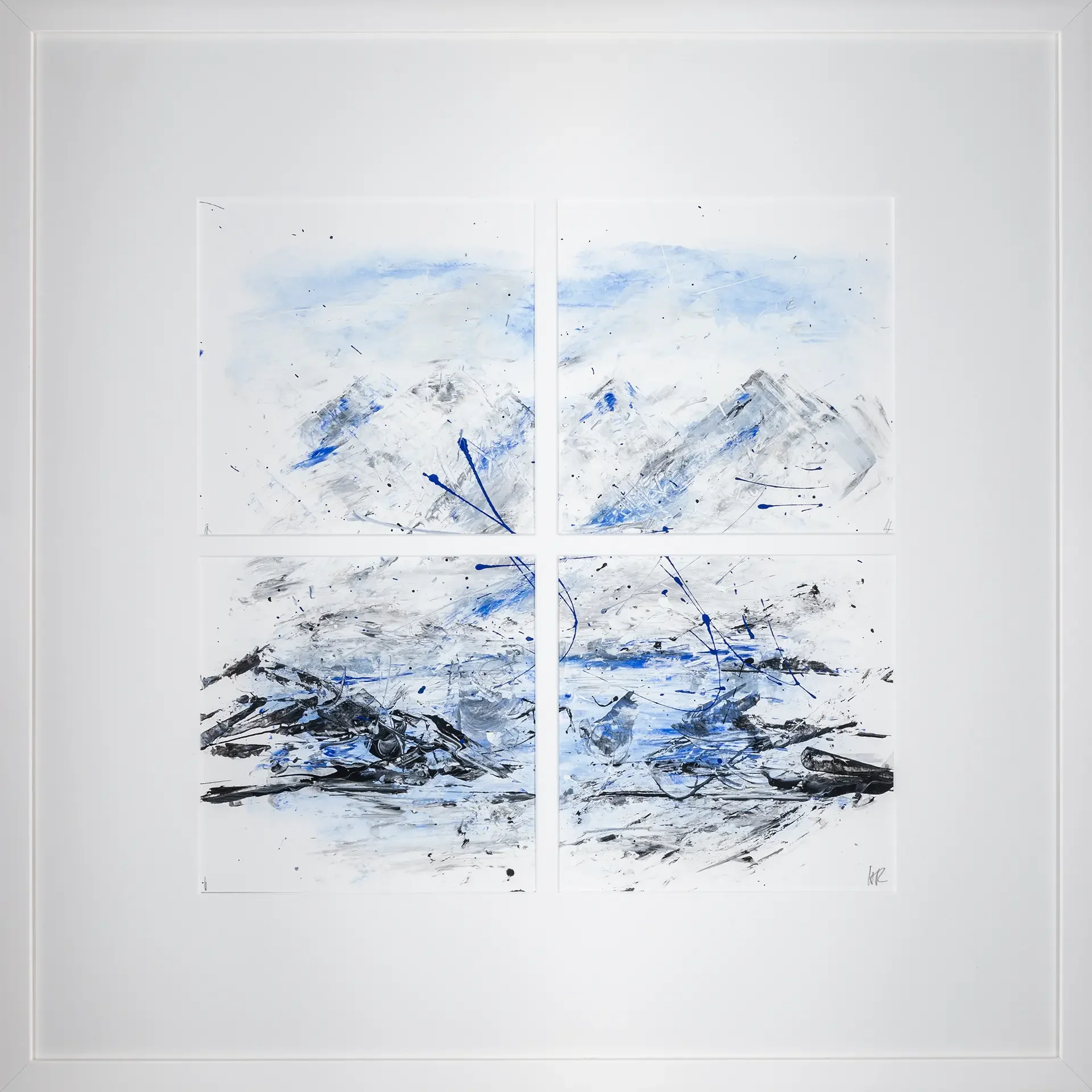 Malerei Gouache-Technik Alpensee